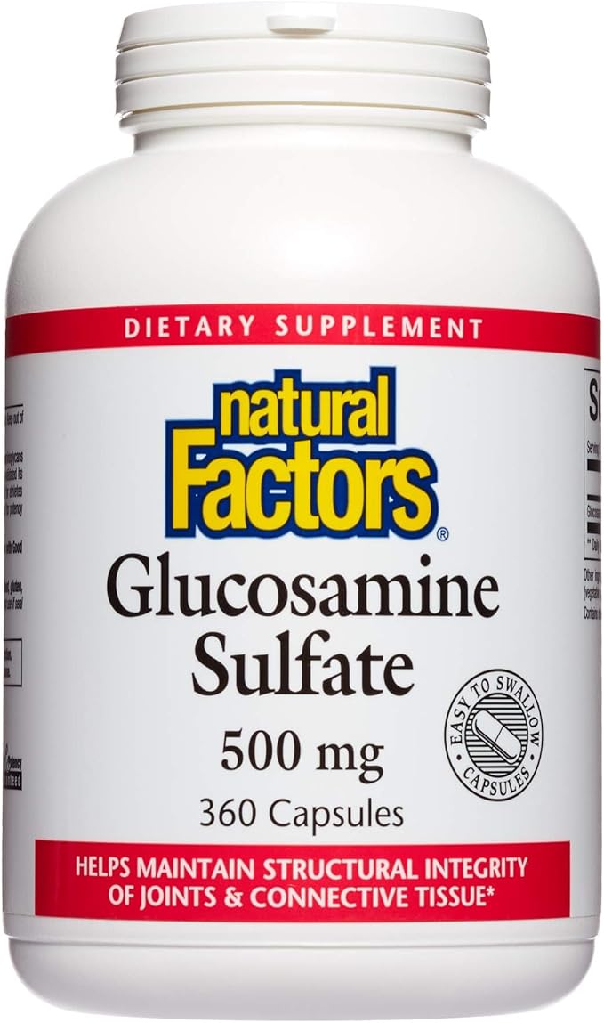Natural Factors, Glucosamine Sulfate, Supports Healthy Joint Mobility, Cartilage and Connective Tissue, 360 Capsules