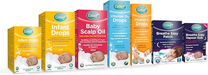 Colief Vitamin C Drops for Babies | Daily Immune Support for Infants Age +1 | Diary, Gluten and Preservative Free | Supports Development of Healthy Bones and Teeth | 600 Drops