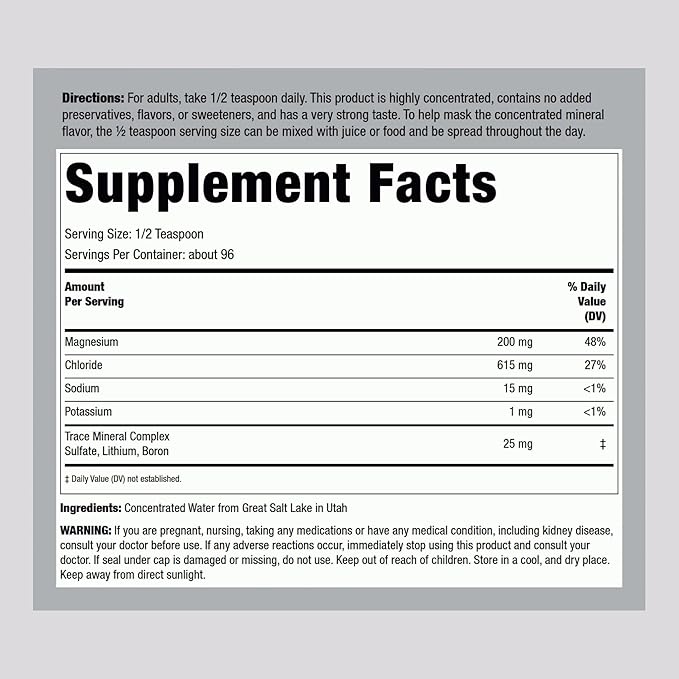 Piping Rock Trace Mineral Liquid Drops | 8 fl oz | Therapeutic Grade Supplement | Non GMO, Gluten Free