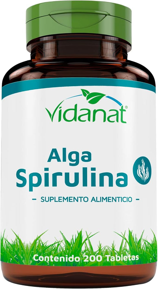 Vidanat Spirulina Algae 200 Tablets – 400mg per Tablet – Natural Superfood for Energy, Immune Support & Detox – 200 Tablets (Pack of 1)