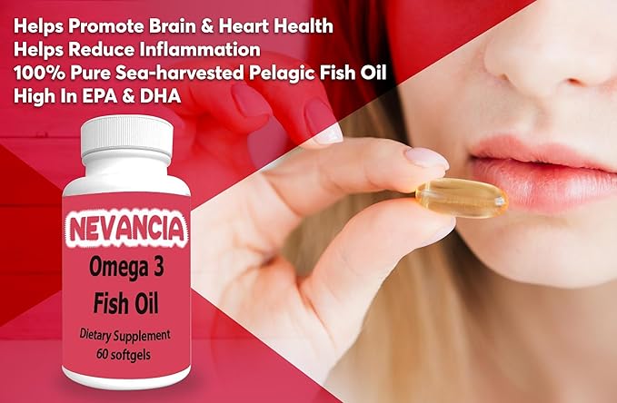Omega-3 Fish Oil High in DHA & EPA, 1200 mg Omega-3, Ultra Potent, Promotes Heart & Brain Health, Natural Lemon Flavour, 60 Softgels