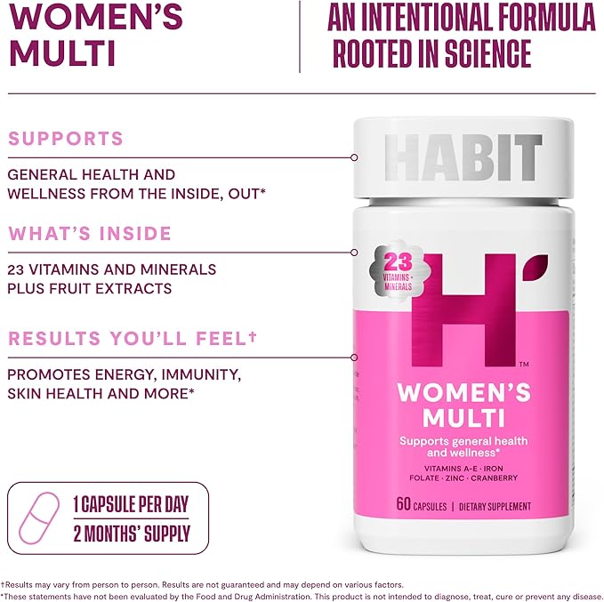 HABIT Beauty-Full Bundle - Women's Multi + Collagen + Hair Skin & Nails Supplements. Supports General Health & Wellness, Skin Hydration & Vitality, Hair & Nail Strength, Non GMO