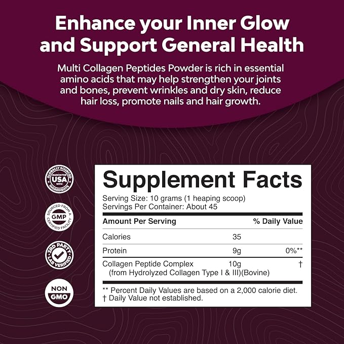 Natures Craft Bundle of Multi Collagen Protein Powder for Women and Men - Hair Skin and Nails Vitamins and DIM Complex Men and Womens Hormone Balance Supplement