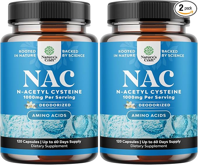 NAC Supplement N-Acetyl Cysteine 1000mg - Vegan High Absorption Non-Smelly NAC 1000mg Capsules Glutathione Precursor for Liver Cleanse Detox & Repair plus Lung Health and Immunity Support (4 Months)