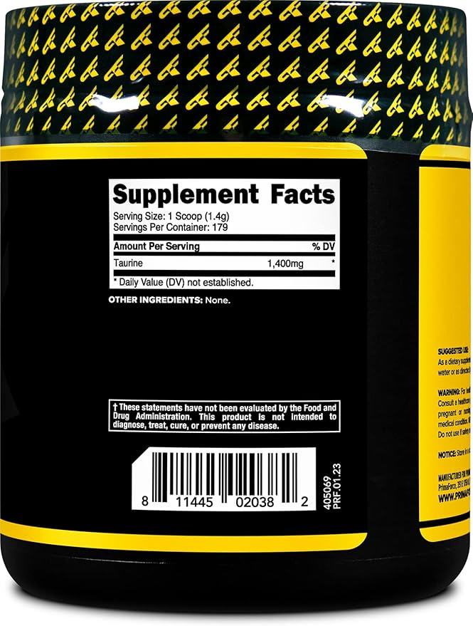 PrimaForce Taurine Powder, 250 Grams - Non-GMO & Gluten Free Supplement