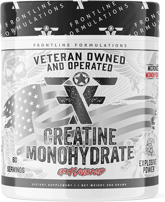Creatine Monohydrate, Promotes Lean Muscle Growth, Unflavored, Aids Muscle Recovery, Post-Workout Supplement, Veteren Owned and Operated (60 Servings, Creatine Monohydrate)