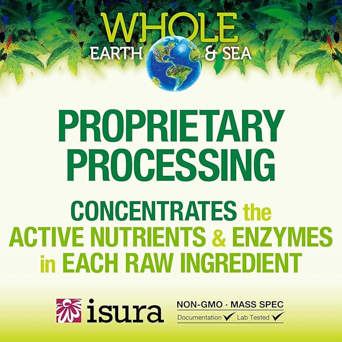Whole Earth & Sea from Natural Factors, Organic Fermented Greens, Vegan Whole Food Supplement, Chocolate, 15.5 Oz