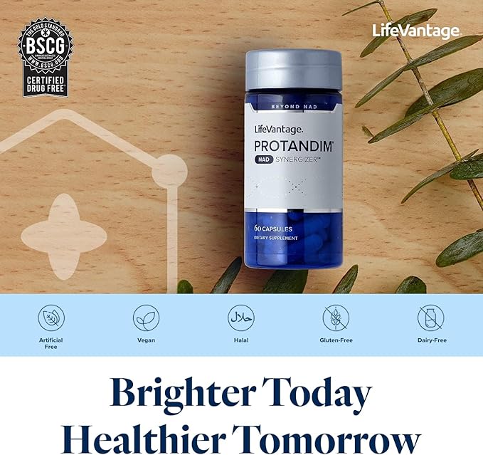 LifeVantage Protandim NAD Synergizer, 60 Capsules, NAD Supplement Supports a Healthy Vascular System, Energy Supplements, and Focus Vitamins, NAD Supplements for Cellular Waste and Overall Health