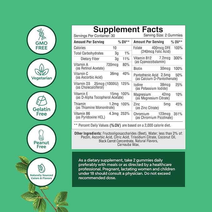 Teen Multivitamin Gummies 12-17 - Teen Boys & Girls Gummy Vitamins for Better Skin, Immune Strength, Mood & Energy Support - Teenage Girl & Boy Supplements with Zn, Mg, Vitamin A, C, D & E - 60 Ct