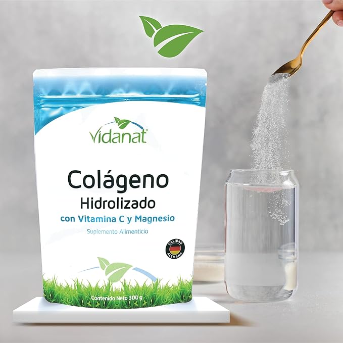 Vidanat Pure Hydrolyzed Collagen with Vitamin C & Magnesium – Supports Skin, Hair, Nails & Joint Health – High-Absorption Protein Powder – 300g (Pack of 1)