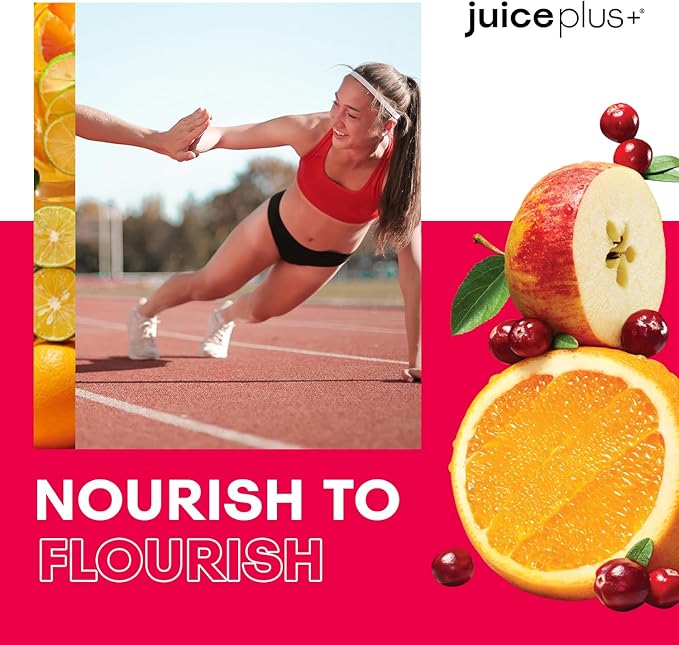 Juice Plus+ Fruit Blend - Fruit and Vegetable Supplement - Whole Food Ingredients Like Acerola Cherry, Apple, Mango, Beetroot and More - Vegan, Non-GMO - 120 Capsules