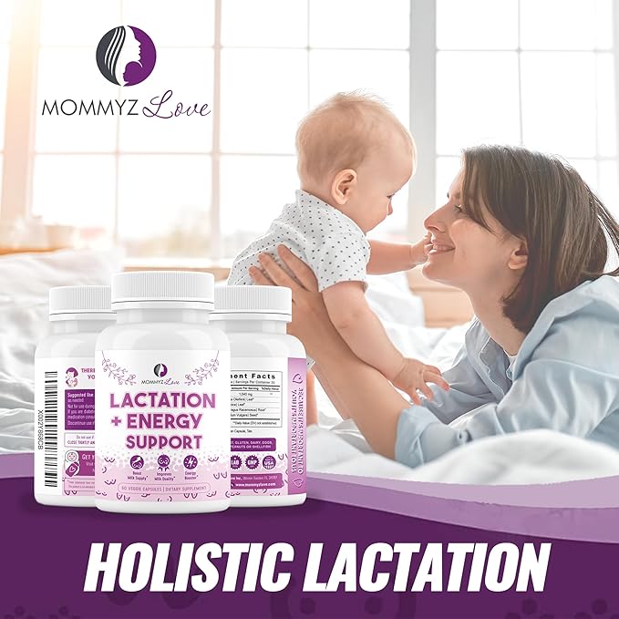 Mommyz Love Lactation Supplement with Organic Post Natal Vitamins for Breast Milk Supply Increase and Energy Boost for Postpartum Recovery - 60 Caps