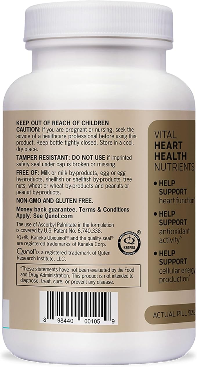 Qunol Plus Ubiquinol + Omega 3, Ubiquinol CoQ10 200mg with 250mg Omega-3 Fish Oil, Extra Strength, Antioxidant for Heart Health, Natural Supplement for Energy Production, (Bovine Version), 90 Count