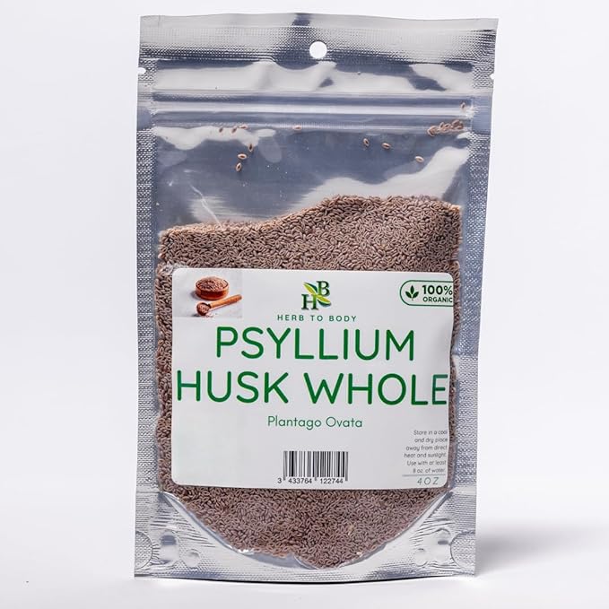 Psyllium Husk Whole | Plantago Ovata | Organic | 4oz
