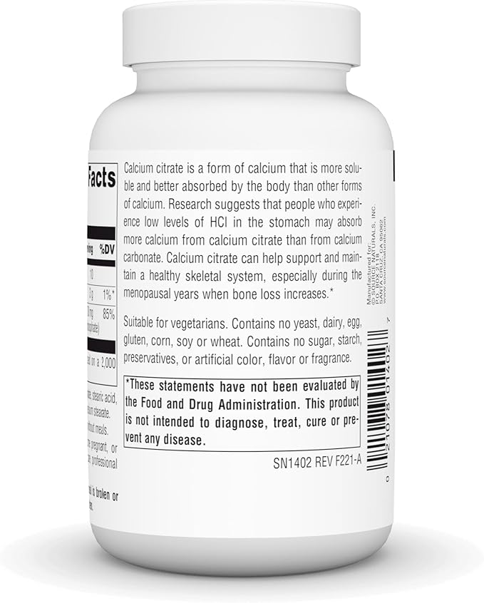 SOURCE NATURALS Calcium Citrate 1,000 mg of Calcium per Serving, 90 Count