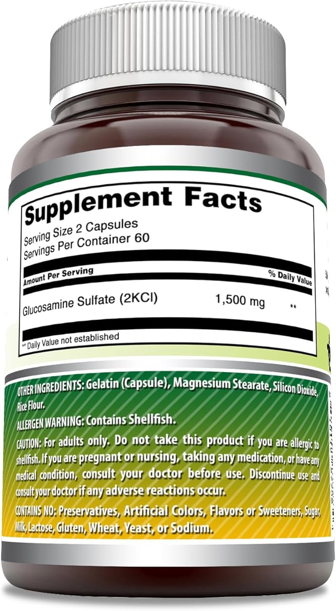 Amazing Formulas Glucosamine Sulfate Supplement | 1500 Mg Per Serving | 120 Capsules | Non-GMO | Gluten-Free | Made in USA