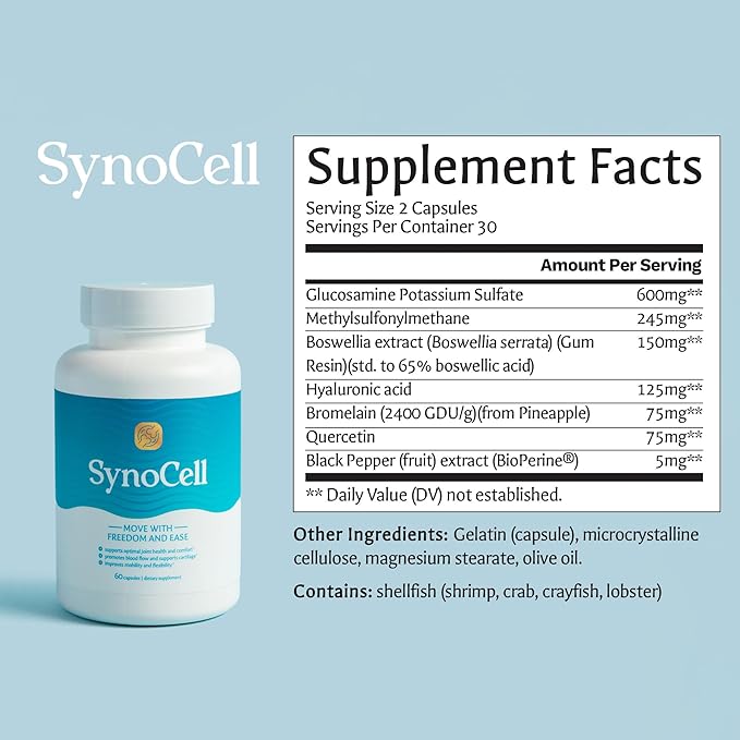 Glucosamine Chondroitin Complex Back, Neck, and Joint Support Supplement with Boswellia, Quercetin, & MSM - Renew Your Joints from The Inside Out - Move with Freedom and Ease