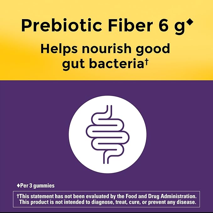 Nature Made Prebiotic Fiber Gummies for Adults and Kids, Fiber Supplement for Digestive System Support, 90 Gummies