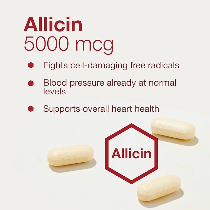PROTOCOL FOR LIFE BALANCE Garlic 5,000-5,000mcg Allicin Supplement - Odor Controlled, Enteric Coated - Vegan & Kosher - 90 Tablets