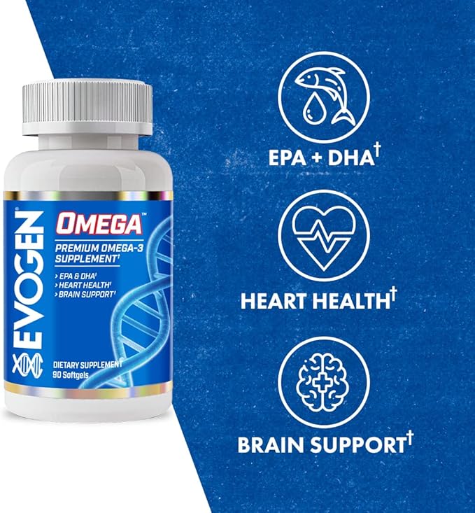 Evogen Omega Fish Oil | Premium Omega-3 Supplement | Overall Wellness | EPA & DHA | 90 Softgels