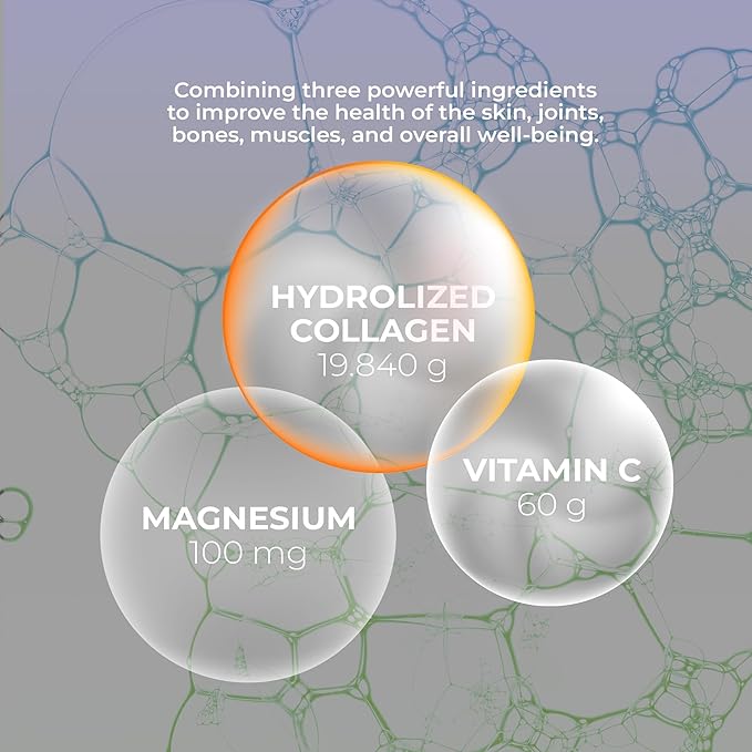 Vidanat Pure Hydrolyzed Collagen with Vitamin C & Magnesium – Supports Skin, Hair, Nails & Joint Health – High-Absorption Protein Powder – 300g (Pack of 1)
