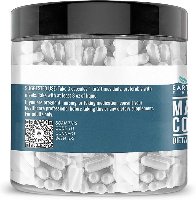 Earthborn Elements Collagen Peptides (200 Capsules) Hydrolyzed Fish Collagen, Non-GMO, Scent-Free, Bioavailable (960 mg Serving)