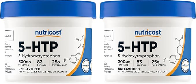 Nutricost 5-HTP Powder 25 Grams (2 Pack) (300mg Per Serving)