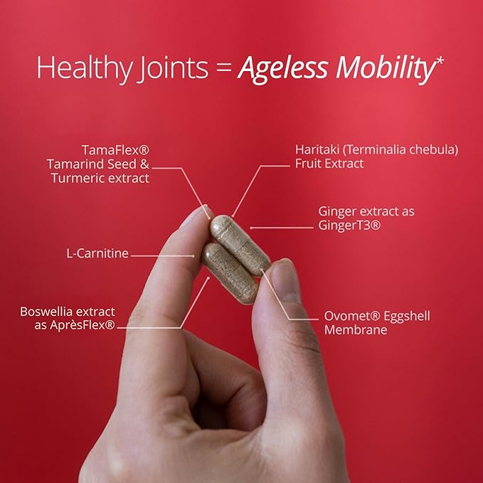 Qualia Joint Health 10 Advanced Joint Health nutrients: denatured Collagen, boswellia, tumeric, Boron, Ginger, L-carnitine. Cartilage Health, Tendon Strength, Healthy Joint Aging (1 Month Supply)