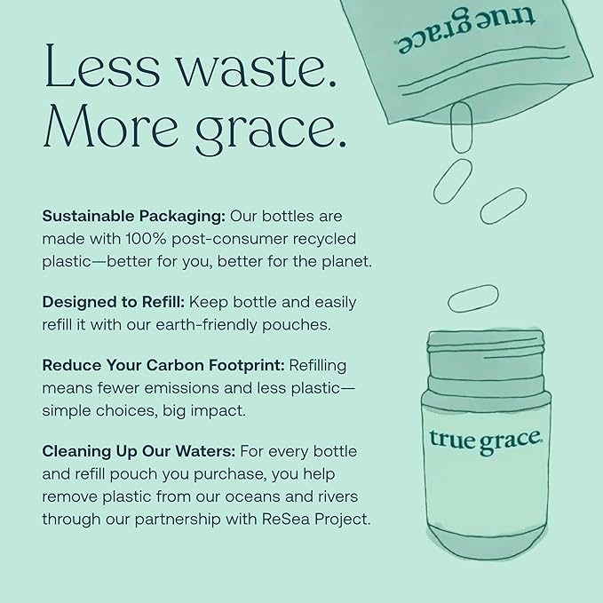 True Grace One Daily Men’s Multivitamin Fermented Minerals, Organic Adaptogens & Mushrooms Whole Body Balance Immune, Endurance, Bone & Heart Support - Non-GMO, Gluten Free - 30 Vegan Tablets
