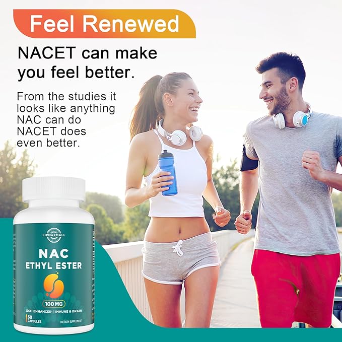 N-Acetyl Cysteine Ethyl Ester 100mg-More Absorption Than 1000mg NAC-with Glycine 600mg-Benefit Glutathione-Good for Immune System & Antioxidant for Adults,NACET(60 Capsules-1 Pack)