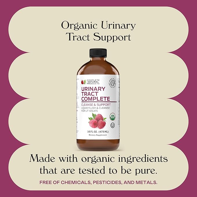 Complete Natural Urinary Tract Complete 12oz - Liquid Supplement for Urinary Tract Health with Organic Cranberry, D-Mannose, Beet Root, Fennel Seed, and Turmeric