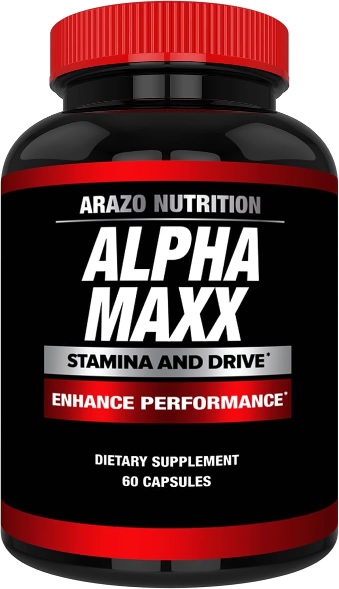 Arazo Nutrition Alphamaxx Health Supplement - Ginseng, Muira Puama, Tribulus - 60 Herbal Pill