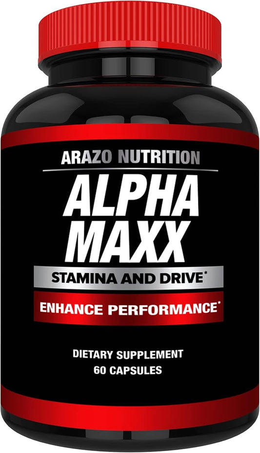 Arazo Nutrition Alphamaxx Health Supplement - Ginseng, Muira Puama, Tribulus - 60 Herbal Pill