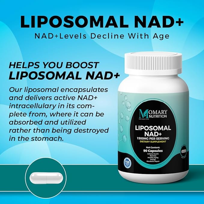 Liposomal NAD+ Supplement with Resveratrol and Japanese Knotweed Extract, Support Cellular Health Stamina Healthy Aging Energy Metabolic Repair, Vegan, Gluten Free, Non-GMO, 90Capsule
