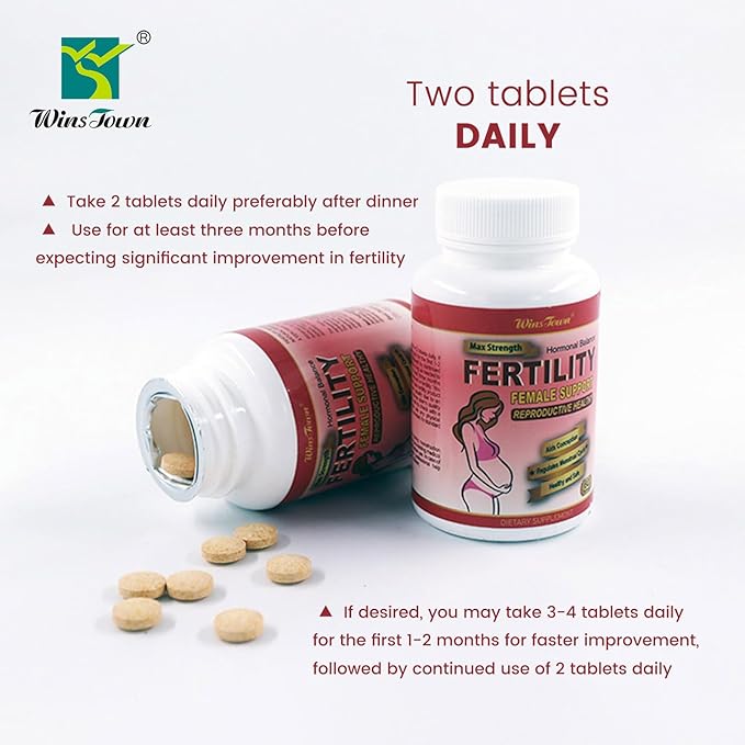 Fertility Tablets for Women, Female Prenatal Vitamin Supplements, Support Ovulation, Conception & Hormone Balance, 60 Tablets