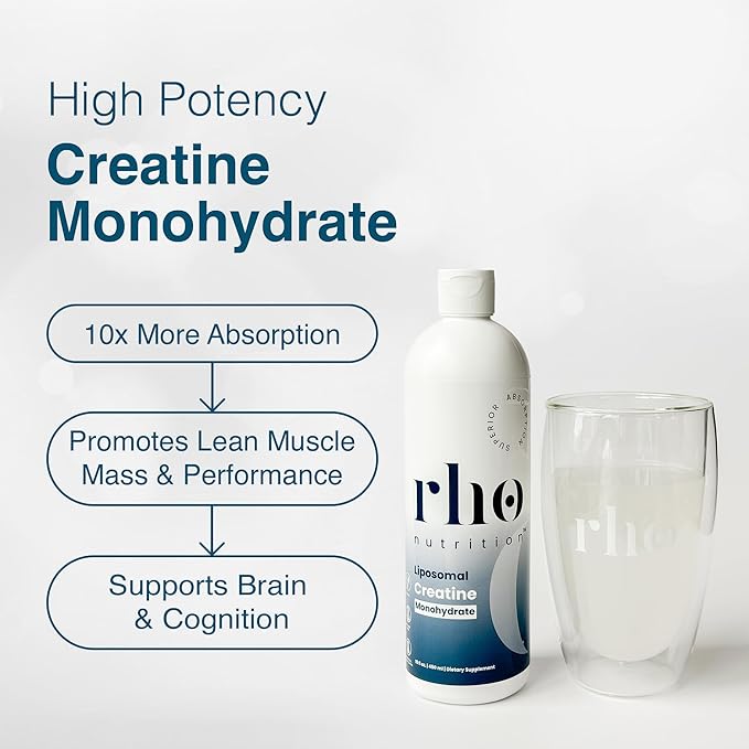 Liposomal Creatine Monohydrate - Ultra High Absorption Liquid Creatine Supplement – Promotes Lean Muscle Mass & Recovery, Supports Brain Function & Enhances Cellular Energy Production