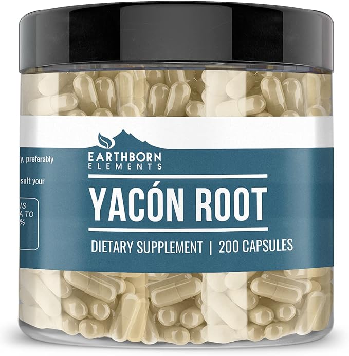 Earthborn Elements Psyllium Husk and Yacon Root Bundle, 200 Capsules, Pure & Undiluted, No Additives