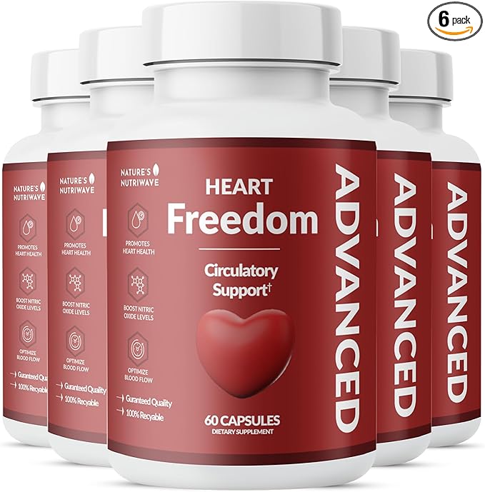 Heart Freedom - Plant-Based Supplement with Garlic, Hibiscus, and Hawthorn Berry | Non-GMO, Natural Ingredients | Made in USA, GMP-Certified | 60 Capsules, 6 Month Supply