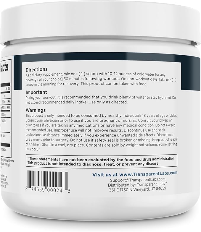 Transparent Labs Creatine HMB - Creatine Monohydrate Powder with HMB for Muscle Growth, Increased Strength, Enhanced Energy Output, and Improved Athletic Performance - 30 Servings, Hawaiian Splash