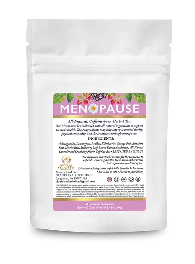 MENOPAUSE TEA - relief for Menopause, Menopause Tea for Cooling, Women's wellness tea, Natural menopause support, menopause symptoms, Hormone Balance - 20 Premium Tea Sachets