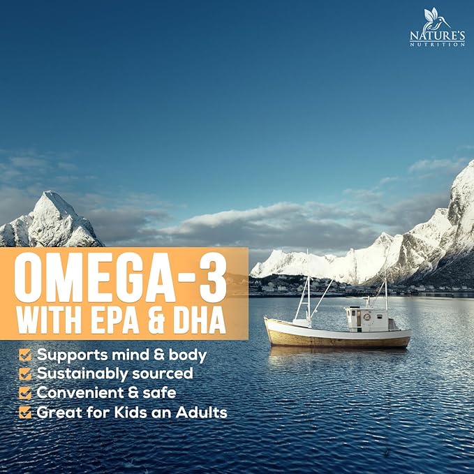 Triple Strength Omega 3 Fish Oil - 2400 mg Natural Omega-3 Supplements Support Brain, Heart & Joint Health with EPA & DHA Essential Fatty Acids - Lemon Flavor, Burpless, Wild Caught - 120 Softgels