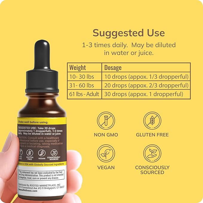 Grama Wellness Echinacea Goldenseal Tincture, Alcohol-Free Liquid Extract Immune Support Supplement, Organic Echinacea & Goldenseal Root Drops | Made in USA - 30 Servings