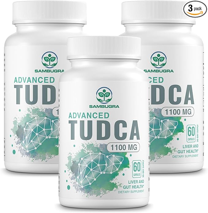 TUDCA 1100mg for Liver Cleanse Detox and Repair, 3rd Party Tested Advanced TUDCA Supplements, Ultra Strength Bile Salt TUDCA Liver Supplement, 180 Capsules (Pack of 3)