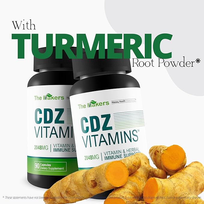 The Makers CDZ Vitamins - Our Best Health Supplement - Vitamin C D Zinc & Herbs - Full Body Health Supplements - Cdz Supplement Vitamin C D and Zinc - Overall Health Support - Full Body Supplements