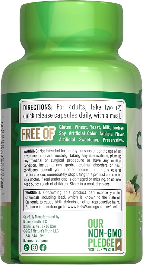 Nature's Truth Cayenne Pepper Capsules | 40,000 HU | 100 Count | with Ginger Root | Non-GMO & Gluten Free Supplement