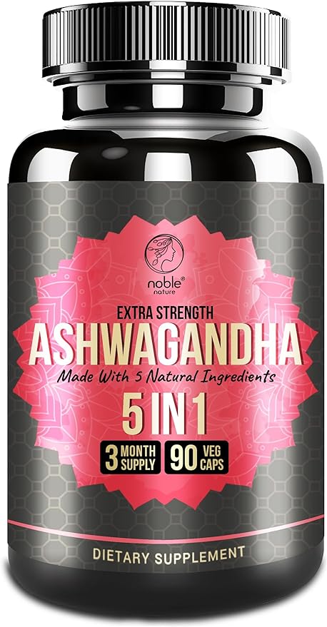 Ashwagandha Supplement with Turmeric, Rhodiola Rosea, Ginger Root, and Black Pepper Extract - 90 Veg Capsules