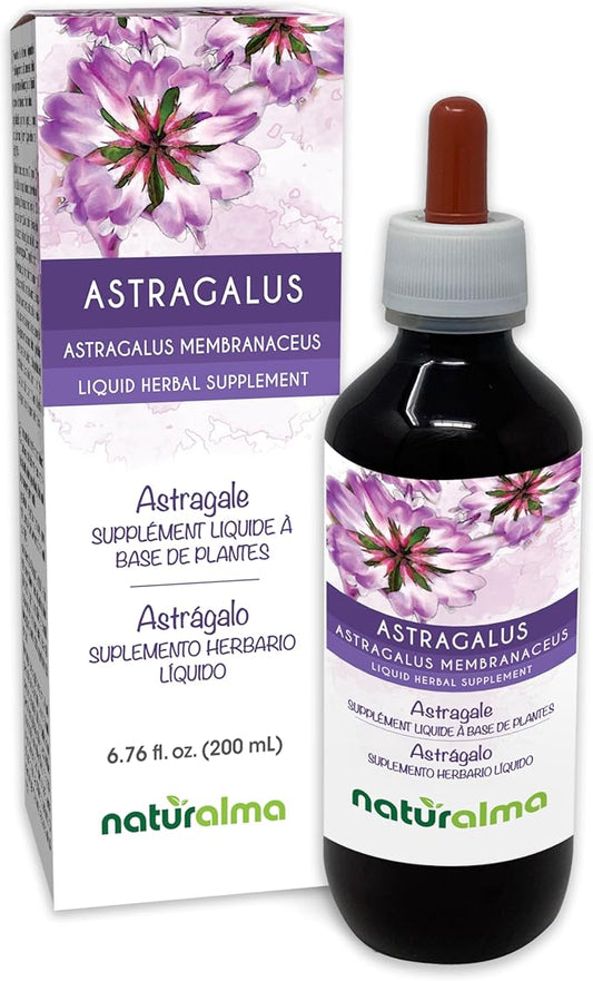Naturalma Astragalus (Astragalus membranaceus) Root Alcohol-Free Tincture - 6.76 fl oz Liquid Extract in Drops - Herbal Supplement - Vegan