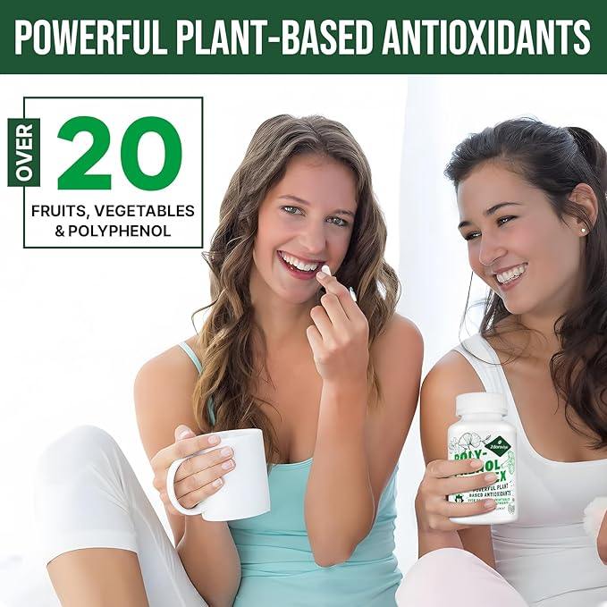 2250 MG Polyphenols Supplement Over 20 Fruits,Vegetables & Polyphenols,Quercetin,Resveratrol,Turmeric,Green Tea,Powerful Antioxidants,Polyphenols for Age Defense,Immune System,90 Capsules