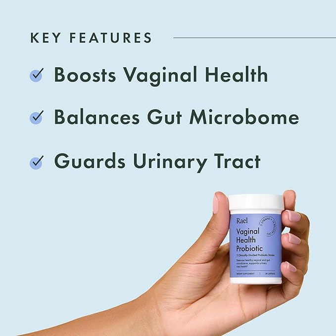 Rael Probiotics for Women - pH Balance Supplement with Prebiotics, Vaginal Immune Health, Yeast & Flora Support, Odor Control, Vegan (30 Servings)