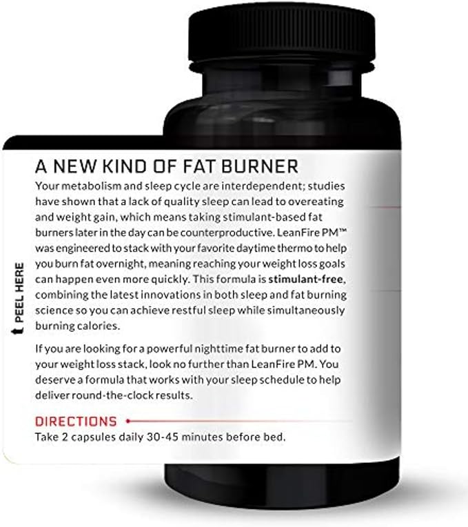 Force Factor LeanFire PM Weight Loss Pills for Women & Men, Fat Burner & Overnight Weight Loss Pills to Burn Fat, Boost Metabolism, Improve Sleep, Powerful Formula for Incredible Results, 60 Capsules
